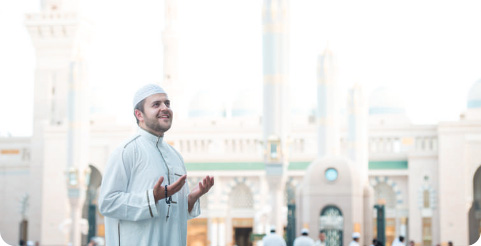 Offering Prayer in Madina Masjid